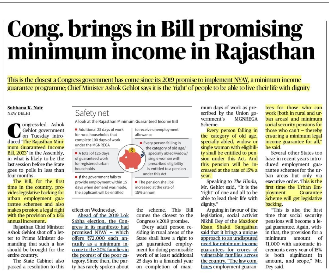 The Rajasthan Minimum Guaranteed Income Bill, 2023